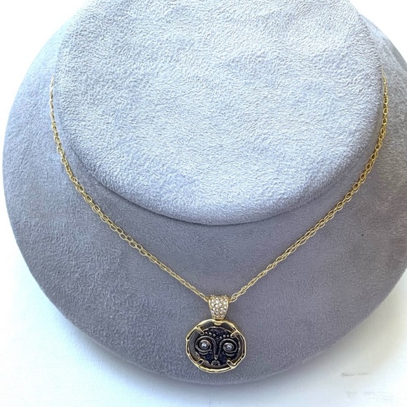ALEXIS BITTAR • NEW Modern Antiquities Gold Coin Happy Sad Swivel Spin Necklace - Picture 8 of 15